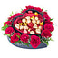 Shop in Sri Lanka for Heavenly Matched Flower Arrangement With 15 Red Roses, 15 Java Hazelnut Truffle And 10 Java Hazelnu