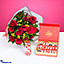Shop in Sri Lanka for 'you Are The Only One' Gift Bundle With Java Chocolate 12 Rose Bouquet And Message Bottle