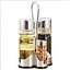 Shop in Sri Lanka for 4pcs Glass Spice Set With Metal Rack Glass Salt Pepper Oil And Vinegar Condiment Cruet Set With Stainless Steel Lid Cover