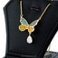 Shop in Sri Lanka for Butterfly Color Stones Pendant With Necklace