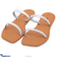 Shop in Sri Lanka for Silver 2 Strand Sandals - Ladies Casual Wear - Open Toe Flat - Teen Footwears - Comfy & Simple Strappy Flat Shoes - Women Summer Collection - Size 41