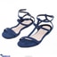 Shop in Sri Lanka for Blue Suede Ankle Strap Sandals - Ladies Casual Wear - Open Toe Flat - Teen Footwears - Comfy & Simple Strappy Flat Shoes - Women Summer Collection - Size 36