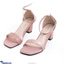 Shop in Sri Lanka for Rose Gold Croc Ankle Strap Block Heel - Opentoe Women Workwear - Ladies Heeled Sandals For Party ,wedding Occasions. - Size 36