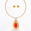 Shop in Sri Lanka for Stone N String Orange Crystal Stone Necklace With Earring