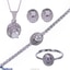 Shop in Sri Lanka for Stone & String Silver And Cubic Zirconia Jewellery Set With Ear Studs, Pendent, Bracelet & Adjustable Ring