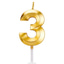 Shop in Sri Lanka for Number 3 Smokeless Candle For Birthday, Anniversary, Cake Topper ( 5cm) - Gold