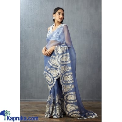 Blue Thai Organza Silk With Thread Work Saree Online at Kapruka | Product# EF_PC_CLOT0V154POD00060