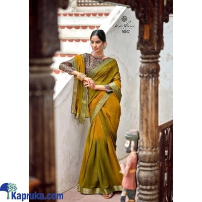 Georgette With Golden Zari Shaded Saree Online at Kapruka | Product# EF_PC_CLOT0V154POD00075