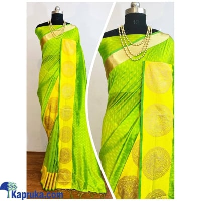 Light Green Color Banarasi Silk Saree & Golden Weaving Border Online at Kapruka | Product# EF_PC_CLOT0V154POD00078