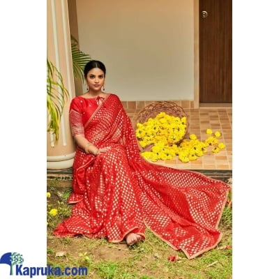 Pure Brasso Jacquard With Lace And Zumke In Pallu Saree Online at Kapruka | Product# EF_PC_CLOT0V154POD00111