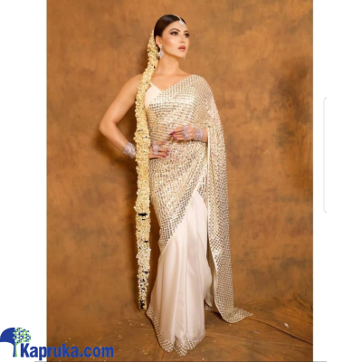 Faux Georgette Sequince Saree In White Online at Kapruka | Product# EF_PC_CLOT0V154POD00121