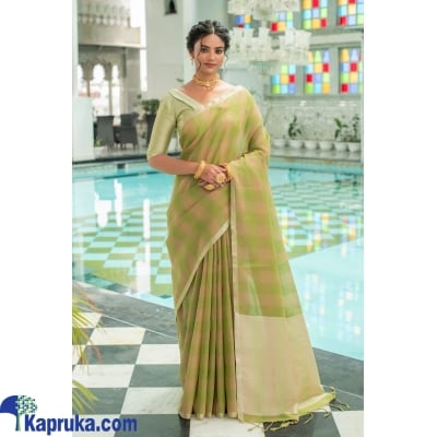 Pure Linen With Katha Weaving Saree Online at Kapruka | Product# EF_PC_CLOT0V154POD00131
