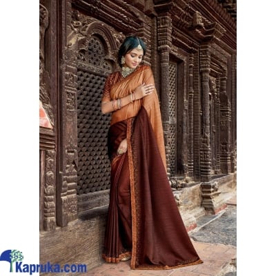Brown Color Heavy Vichithra Silk Saree Online at Kapruka | Product# EF_PC_CLOT0V154POD00133