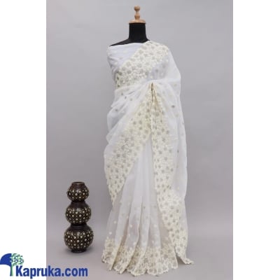 Soft Khadi Organza With Good Quality With Embroidery Work All Over Viscos Thread & Zari Work Border Online at Kapruka | Product# EF_PC_CLOT0V154POD00170