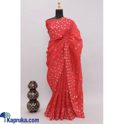 Soft Khadi Organza With Good Quality With Embroidery Work All Over Viscos Thread & Zari Work Border Online at Kapruka | Product# EF_PC_CLOT0V154POD00171