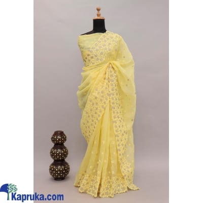 Soft Khadi Organza With Good Quality With Embroidery Work All Over Viscos Thread & Zari Work Border Online at Kapruka | Product# EF_PC_CLOT0V154POD00172
