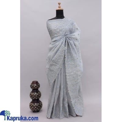 Soft Khadi Organza With Good Quality With Embroidery Work All Over Viscos Thread & Zari Work Border Online at Kapruka | Product# EF_PC_CLOT0V154POD00173