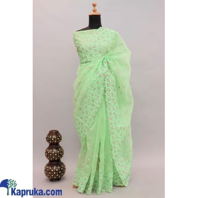 Soft Khadi Organza With Good Quality With Embroidery Work All Over Viscos Thread & Zari Work Border Online at Kapruka | Product# EF_PC_CLOT0V154POD00176