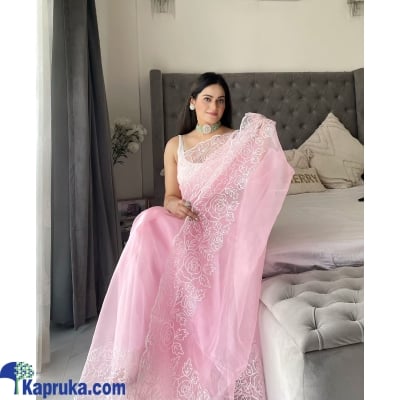 Pure Soft Organza Silk Saree With Beautiful Heavy Embroidery Floral Work Online at Kapruka | Product# EF_PC_CLOT0V154POD00186