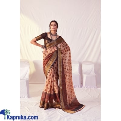 Soft Chanderi Cotton Saree With Weaving Jacquard Panel Border Online at Kapruka | Product# EF_PC_CLOT0V154POD00208