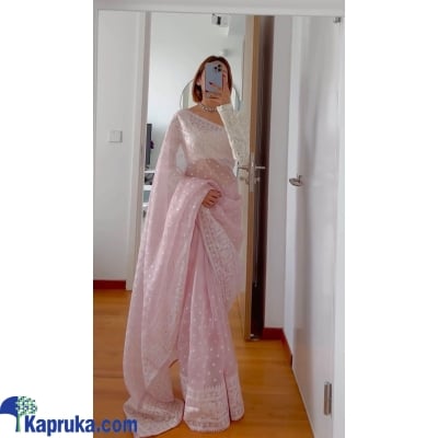 Organza Silk Febric With Thread Work With Fancy Lace And Blouse Online at Kapruka | Product# EF_PC_CLOT0V154POD00227