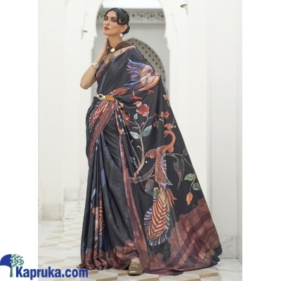 Kalamkari Pure Silk Crepe Digital Printed Sarees Online at Kapruka | Product# EF_PC_CLOT0V154POD00246