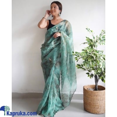 Pure Organza Silk Saree With Prisom Print Enhance With Hand Jardoshi Work In Body With Beautiful Butta On Pallu Online at Kapruka | Product# EF_PC_CLOT0V154POD00260