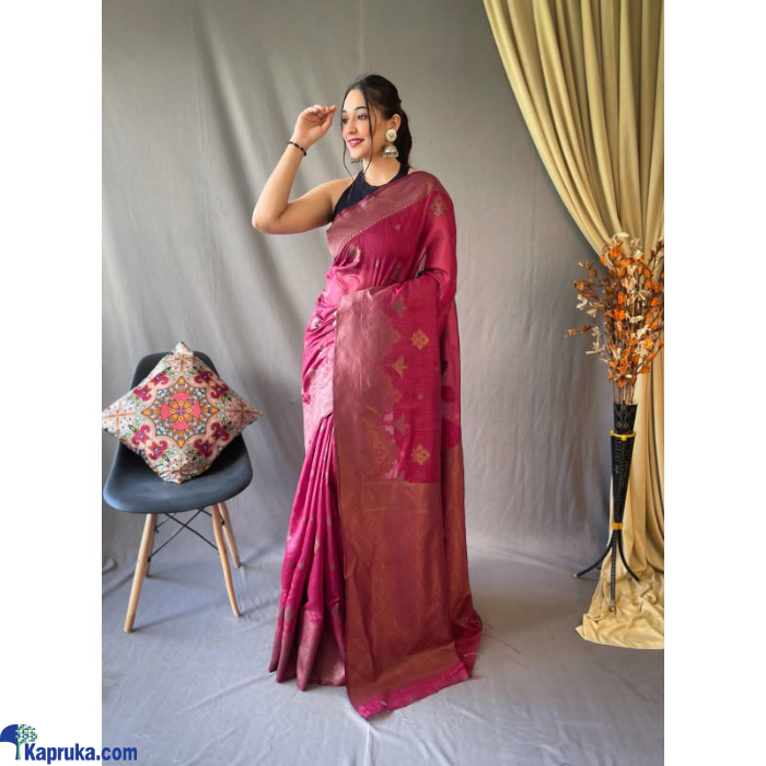 Pure Linen Tissue Saree With Copper Jari Online at Kapruka | Product# EF_PC_CLOT0V154POD00274