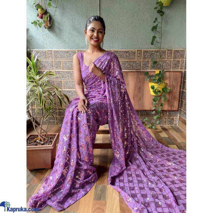 Sequence Work Saree With Back Patch Support Lace Border With Piping Online at Kapruka | Product# EF_PC_CLOT0V154POD00289