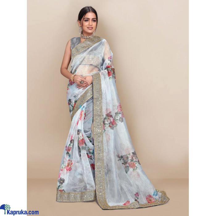 Beautiful Organza Saree With Sequence Worked Border Online at Kapruka | Product# EF_PC_CLOT0V154POD00329