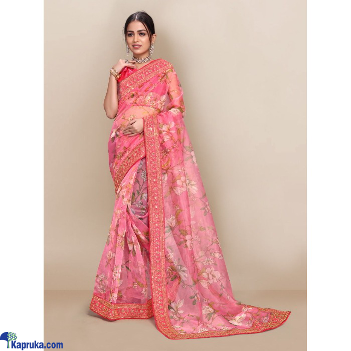 Beautiful Organza Saree With Sequence Worked Border Online at Kapruka | Product# EF_PC_CLOT0V154POD00330