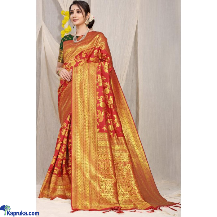 Pure Silk Saree With Pure Gold Jari Wewing Work With Brocade Blouse Online at Kapruka | Product# EF_PC_CLOT0V154POD00334