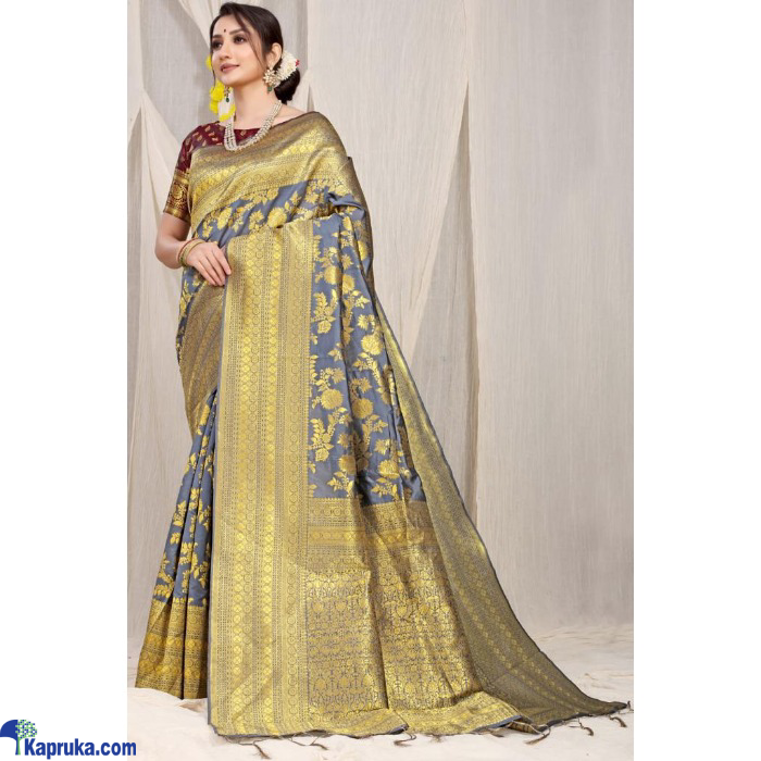 Pure Silk Saree With Pure Gold Jari Wewing Work With Brocade Blouse Online at Kapruka | Product# EF_PC_CLOT0V154POD00335