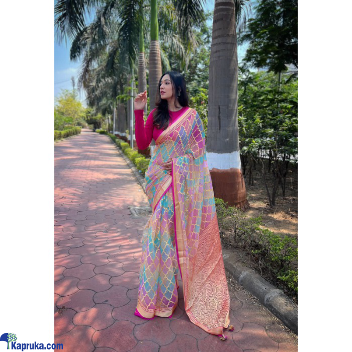Pure Organza Braso Silk Saree In Pink Color With Braso Weaving All Over Online at Kapruka | Product# EF_PC_CLOT0V154POD00398