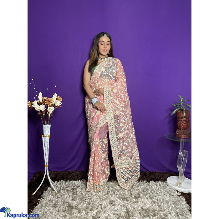 Pure Orgenza Saree Beautiful Flower Work Jal And Full Embroidery Work Online at Kapruka | Product# EF_PC_CLOT0V154POD00438