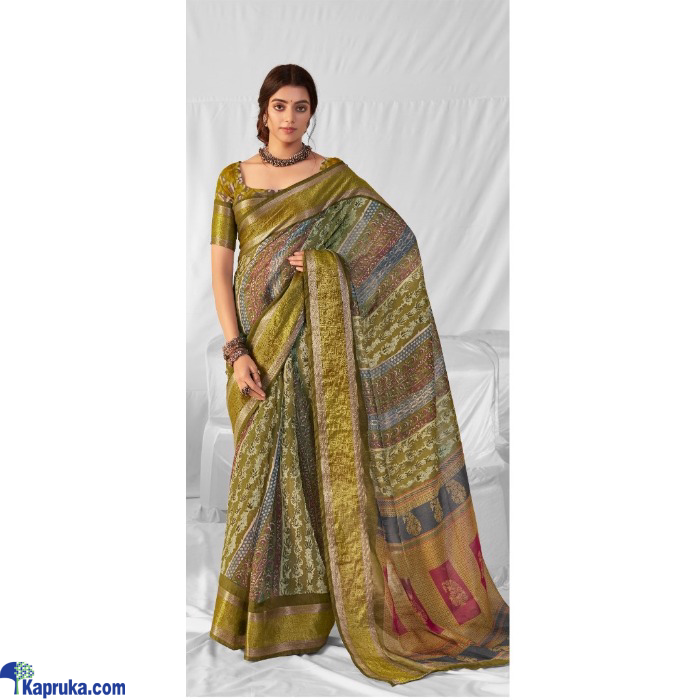 Soft Chanderi Cotton Saree With Weaving Jacquard Panel Border Online at Kapruka | Product# EF_PC_CLOT0V154POD00439