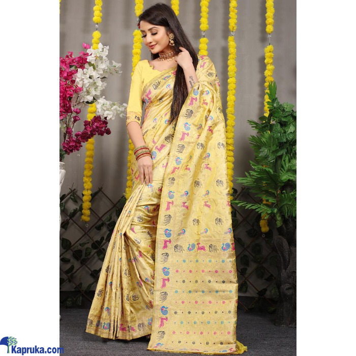 Soft Silk Weaving Gold Zari Nice Extra Ordinary Design Saree Online at Kapruka | Product# EF_PC_CLOT0V154POD00445