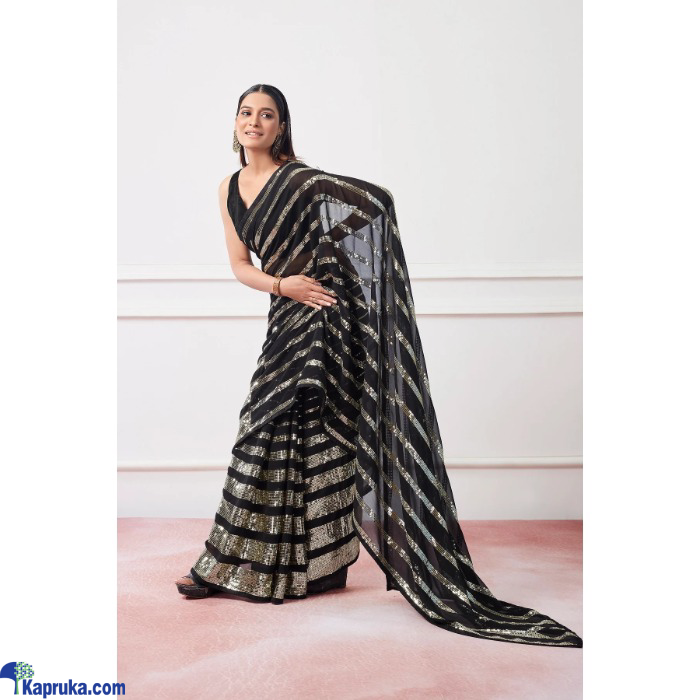 5MM Sequence Work With Piping Border Saree Online at Kapruka | Product# EF_PC_CLOT0V154POD00463