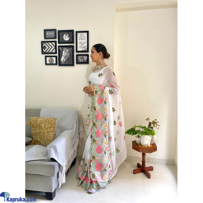 Floral Sequins & Multi Colour Embroidery Saree Online at Kapruka | Product# EF_PC_CLOT0V154POD00467