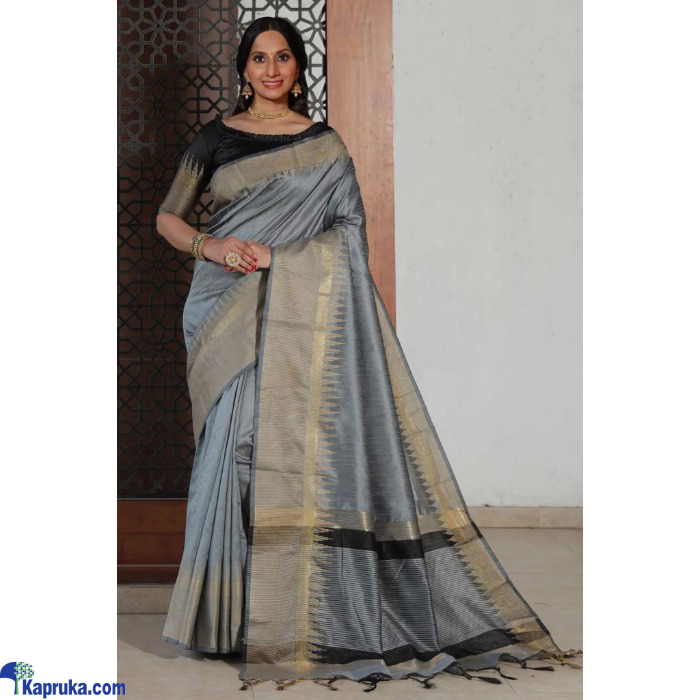 Raw Silk Weaving Saree With Temple Woven Border Online at Kapruka | Product# EF_PC_CLOT0V154POD00477