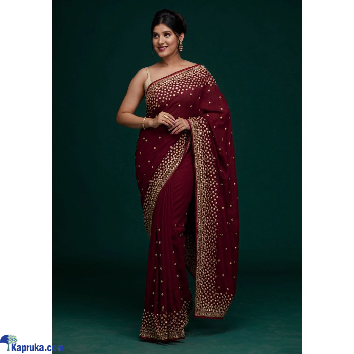 Classy Traditional Saree With Embroidery Work Gota Paper Online at Kapruka | Product# EF_PC_CLOT0V154POD00656