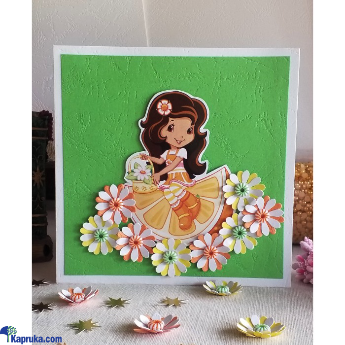 3D Cute Girl - Green - Handmade Greeting Card Online at Kapruka | Product# EF_PC_GREE0V699P00037