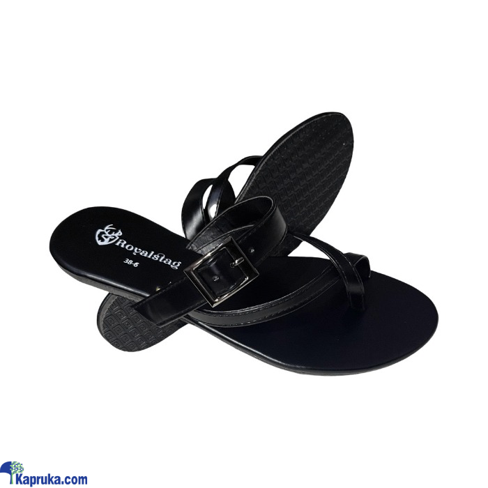 TOE CROSSED STRAPPED ANKLE BUCKLE LADIES FLAT SANDAL - BLACK AND SILVER - SUMMER FOOTWEAR FOR GIRLS Online at Kapruka | Product# EF_PC_FASHION0V798POD00026