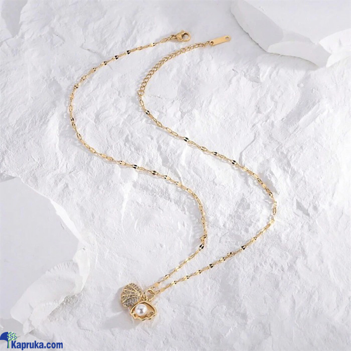 Cubic Zirconia Pearl Sea Shell Pendant Necklace Online at Kapruka | Product# EF_PC_JEWE0V829P00116