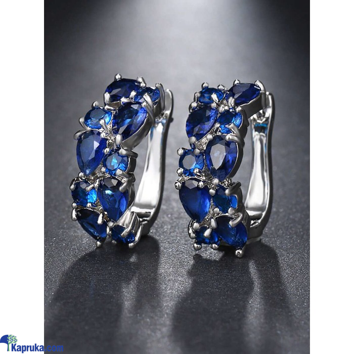 Royal Blue Stones Hoop Earrings Online at Kapruka | Product# EF_PC_JEWE0V829P00119