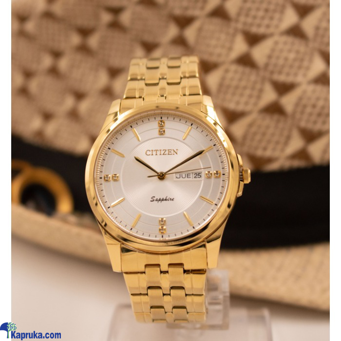 Citizen Gent's Gold Colour Watch With A White Dial And A Sapphire Crystal Glass Online at Kapruka | Product# EF_PC_JEWE0V924P00015