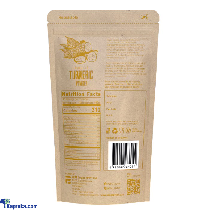 Pepe Ceylon Pvt Ltd Natural Turmeric Powder Price in Sri Lanka Pepe