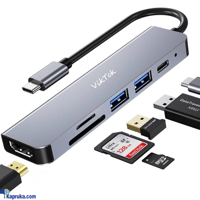 USB C Hub 6 In 1 Portable Aluminum USB C Multiport Adapter For Macbook Online at Kapruka | Product# EF_PC_ELEC0V1104POD00011