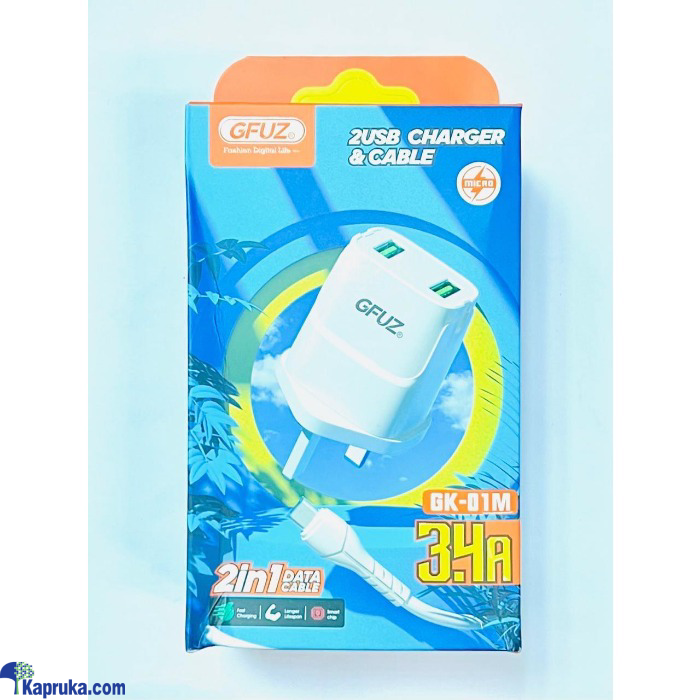 2 In 1 Fast Charger GK - 01M 2 USB & Data Cable Online at Kapruka | Product# EF_PC_ELEC0V1132POD00032
