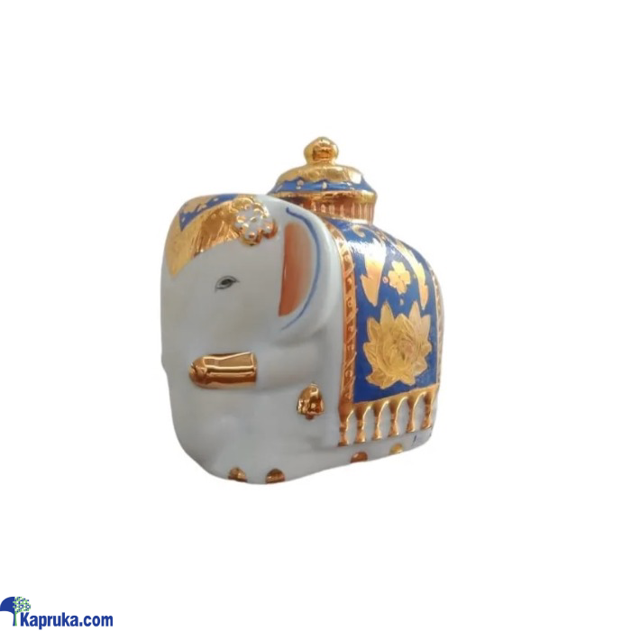 Hand Pained 22k Gold Line Porcelain Elephant White And Blue E0803 Online at Kapruka | Product# EF_PC_HOME0V1729POD00014